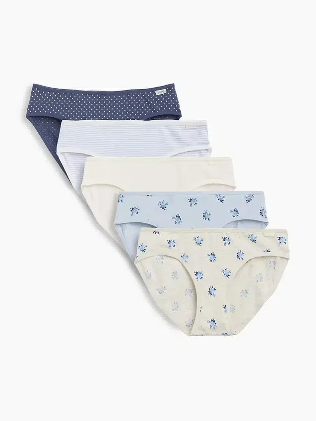 Çocuklar İçin Organik Esnek Pamuklu Bikini Külot (5'li Paket)