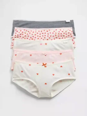 Çocuklar İçin Organik Esnek Pamuklu Hipster Külot (5'li Paket)