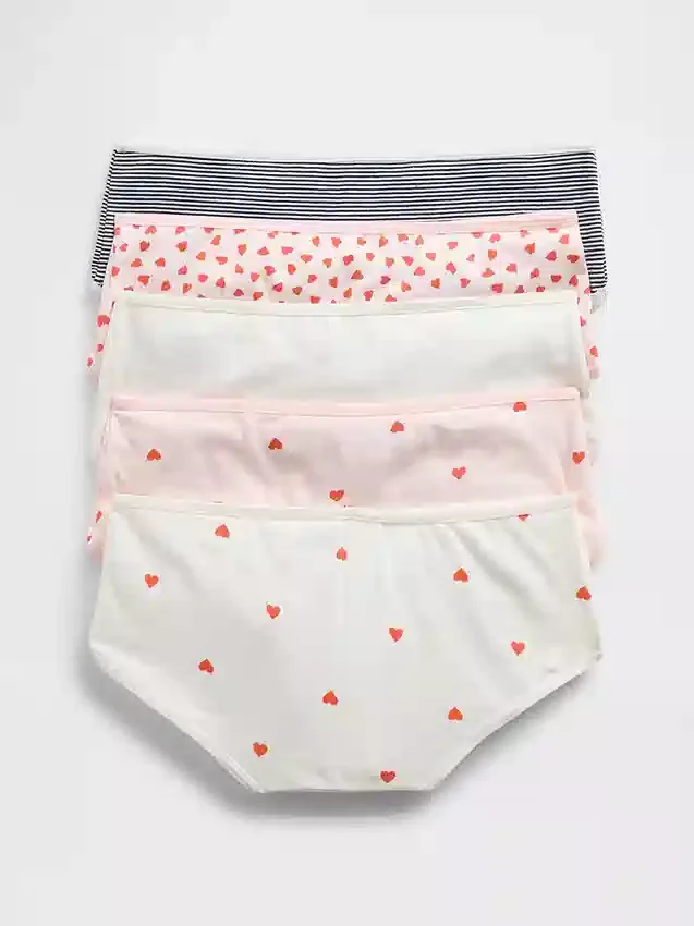 Çocuklar İçin Organik Esnek Pamuklu Hipster Külot (5'li Paket)
