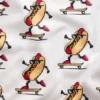 Çocuklar İçin Organik Fırçalanmış Pamuklu Hot Dog Pijama Şortlar Seti