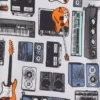 Çocuklar İçin Organik Fırçalanmış Pamuklu Müzik Pijama Şortlar Seti