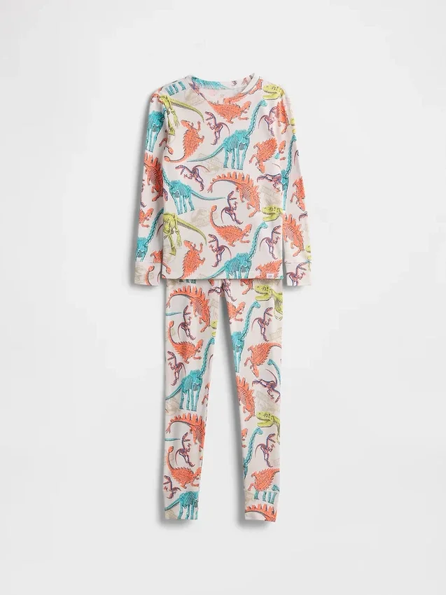 Çocuklar İçin Organik Fırçalanmış Pamuklu Pijama Seti