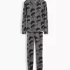 Çocuklar İçin Organik Fırçalanmış Pamuklu Pijama Seti