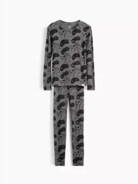 Çocuklar İçin Organik Fırçalanmış Pamuklu Pijama Seti