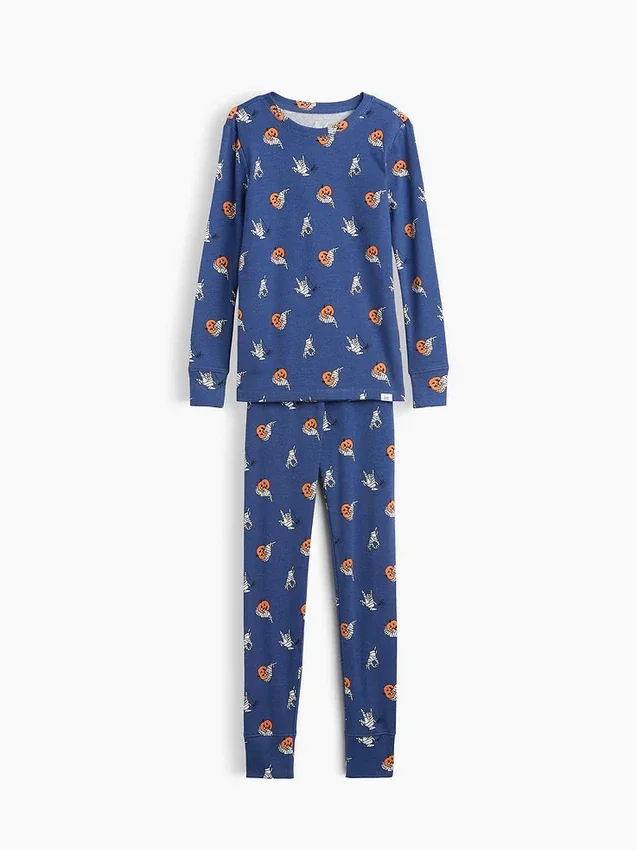 Çocuklar İçin Organik Fırçalanmış Pamuklu Pijama Seti
