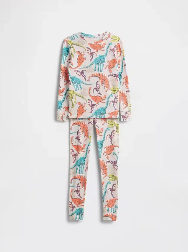 Çocuklar İçin Organik Fırçalanmış Pamuklu Pijama Seti
