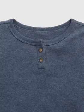 Çocuklar İçin Organik Pamuklu Henley Pijama Seti