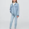 Çocuklar İçin Orta Bel Çekip Giyilebilen Jeggings