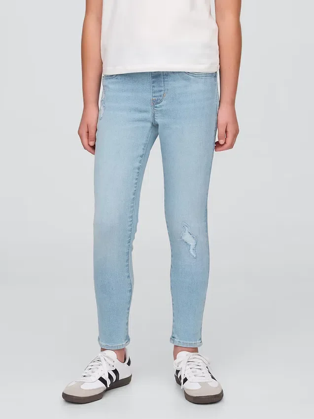 Çocuklar İçin Orta Bel Çekip Giyilebilen Jeggings