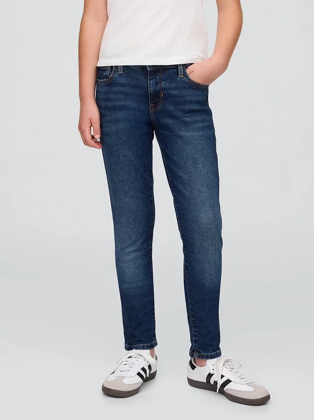 Çocuklar İçin Orta Bel Günlük Süper Skinny Jean'ler