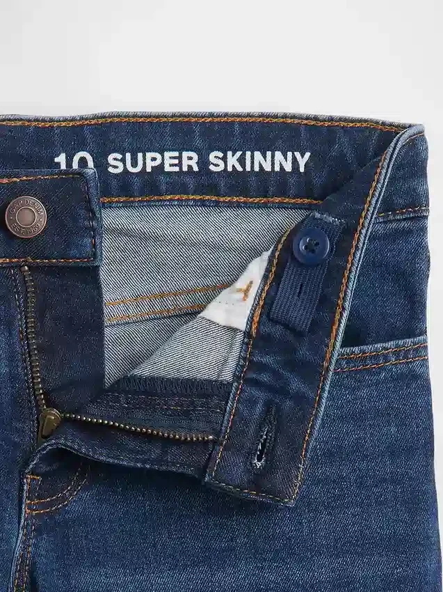 Çocuklar İçin Orta Bel Günlük Süper Skinny Jean'ler