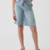 Çocuklar İçin Orta Bel Uzun Kesim Denim Şortlar