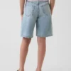 Çocuklar İçin Orta Bel Uzun Kesim Denim Şortlar