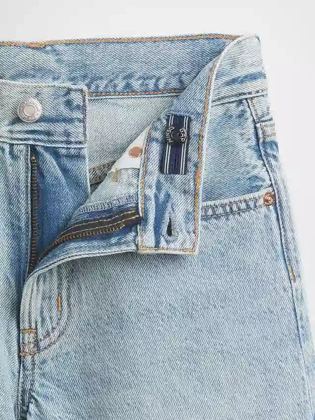 Çocuklar İçin Orta Bel Uzun Kesim Denim Şortlar