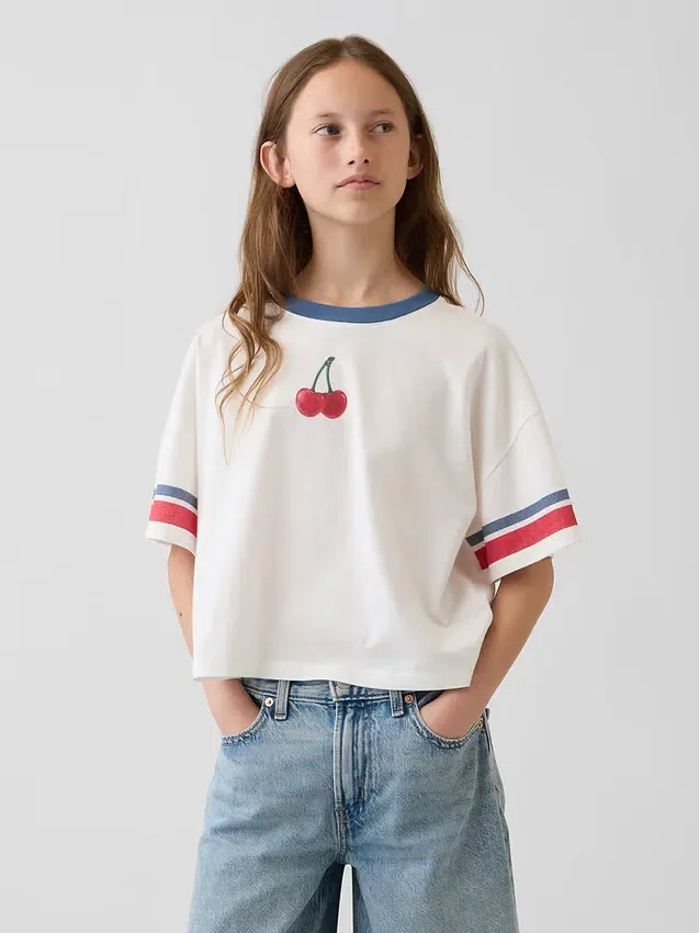 Çocuklar İçin Oversized Boxy Grafik Tişört