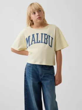 Çocuklar İçin Oversized Geniş Yaka Tişört