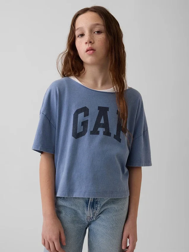 Çocuklar İçin Oversized Geniş Yaka Tişört
