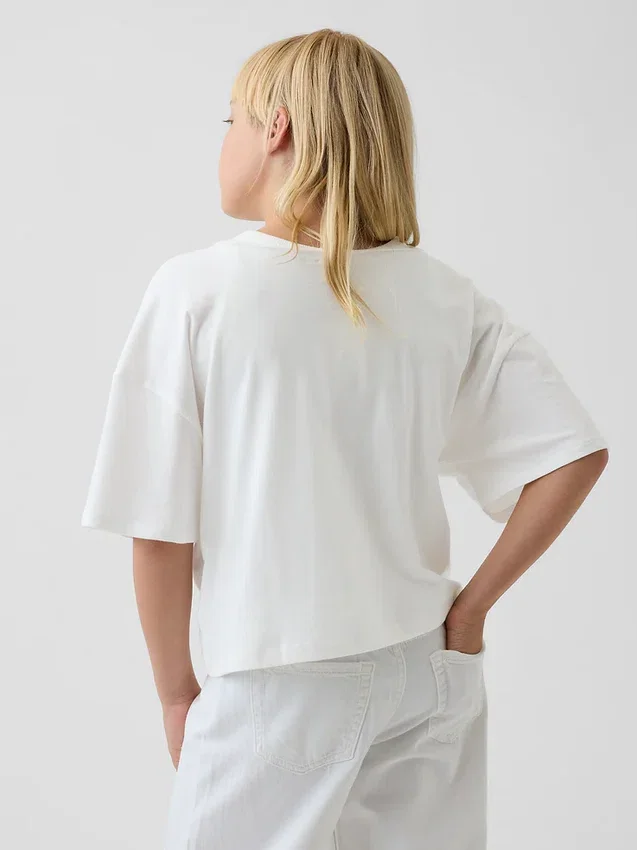 Çocuklar İçin Oversized Geniş Yaka Tişört