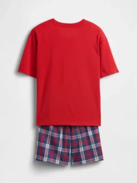 Çocuklar İçin Oversized Geri Dönüştürülmüş Pijama Şort Seti