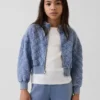 Çocuklar İçin Oversized Kapitone Fermuarlı Ceket