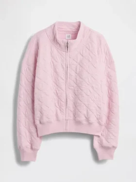 Çocuklar İçin Oversized Kapitone Fermuarlı Ceket