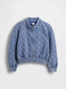 Çocuklar İçin Oversized Kapitone Fermuarlı Ceket