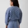 Çocuklar İçin Oversized Kapitone Fermuarlı Ceket