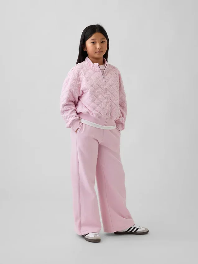 Çocuklar İçin Oversized Kapitone Fermuarlı Ceket