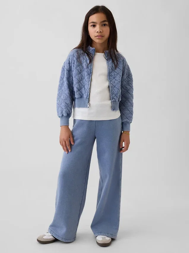 Çocuklar İçin Oversized Kapitone Fermuarlı Ceket