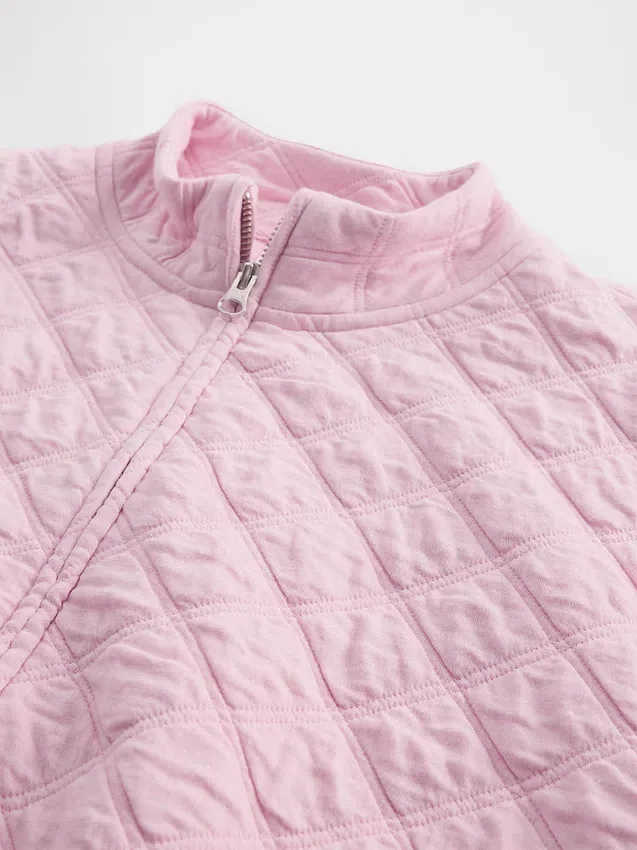 Çocuklar İçin Oversized Kapitone Fermuarlı Ceket
