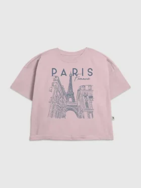 Çocuklar İçin Paris Çizim Desenli Tişört