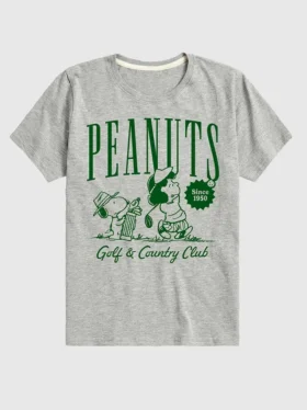 Çocuklar İçin Peanuts Golf Kulubu Şortlu Kısa Kollu Tişört