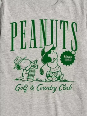 Çocuklar İçin Peanuts Golf Kulubu Şortlu Kısa Kollu Tişört