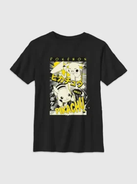 Çocuklar İçin Pokemon Pikachu Manga Grafik Tişört