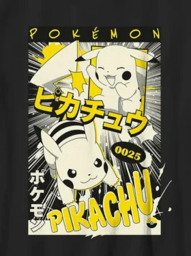 Çocuklar İçin Pokemon Pikachu Manga Grafik Tişört