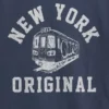 Çocuklar İçin Rahat Kesim New York Desenli Ringer Tişört