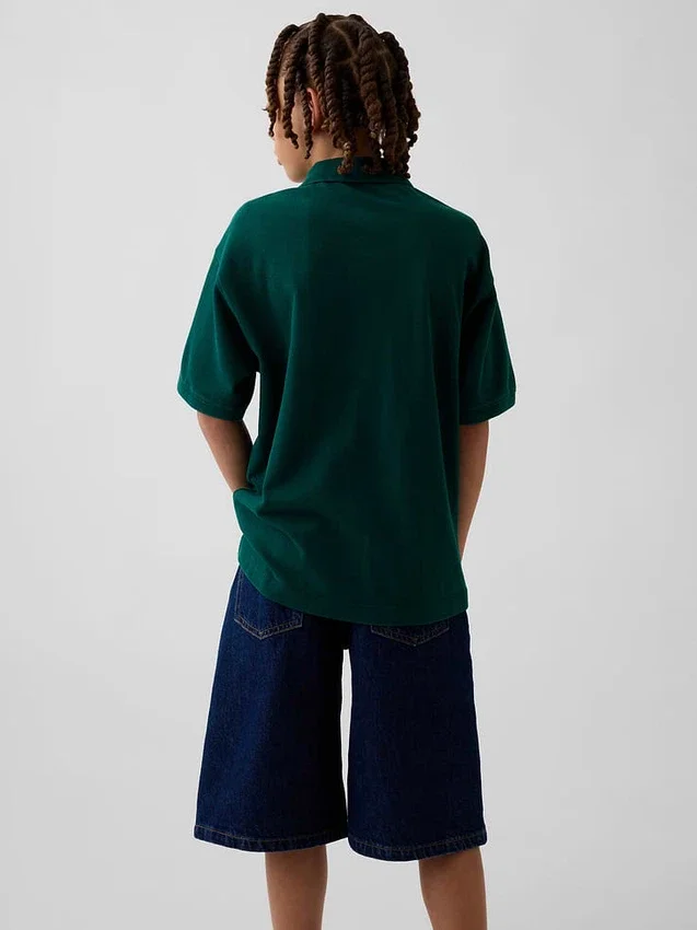 Çocuklar İçin Rahat Kesim Pike Polo Tişört
