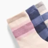 Çocuklar İçin Renk Bloklu Çizgili Kısa Çoraplar (3'lü Paket)