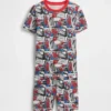 Çocuklar İçin Örgütlü Pamuklu Spider-Man Pijama Şortlar Seti