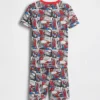 Çocuklar İçin Örgütlü Pamuklu Spider-Man Pijama Şortlar Seti
