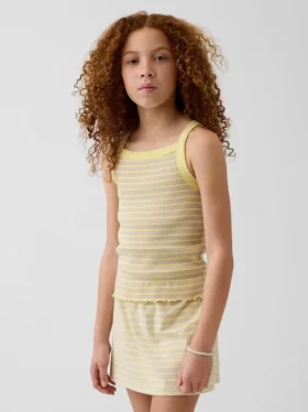 Çocuklar İçin Ribana Kare Yaka Tank Top