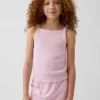 Çocuklar İçin Ribana Kare Yaka Tank Top