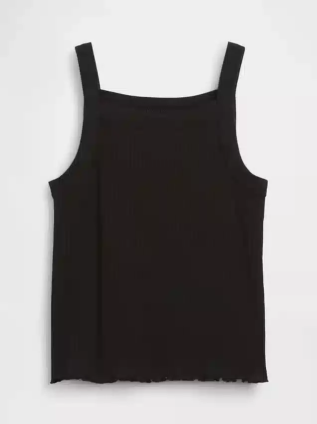 Çocuklar İçin Ribana Kare Yaka Tank Top