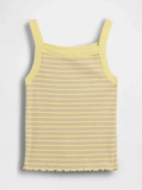 Çocuklar İçin Ribana Kare Yaka Tank Top