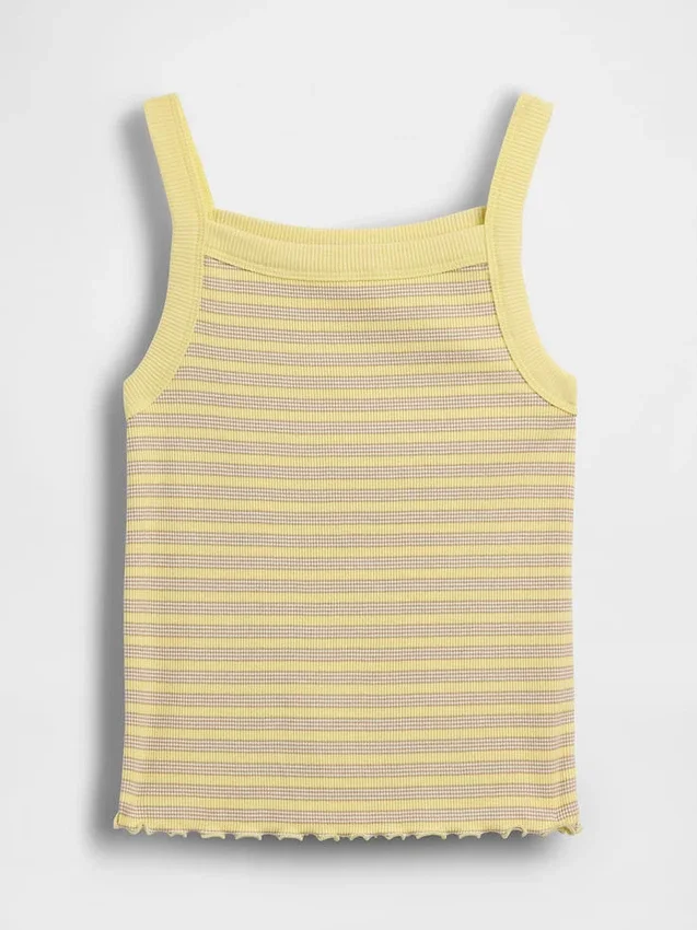 Çocuklar İçin Ribana Kare Yaka Tank Top