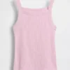 Çocuklar İçin Ribana Kare Yaka Tank Top