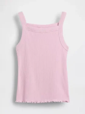 Çocuklar İçin Ribana Kare Yaka Tank Top