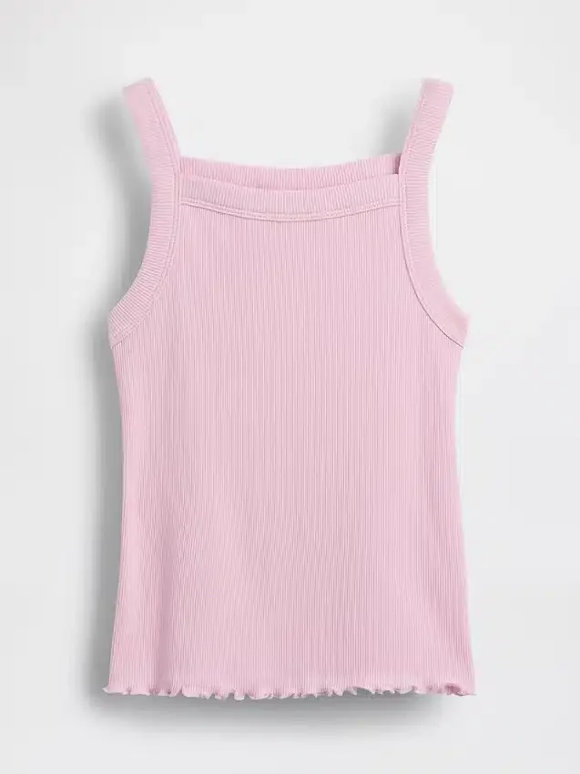 Çocuklar İçin Ribana Kare Yaka Tank Top