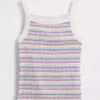 Çocuklar İçin Ribana Kare Yaka Tank Top