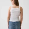 Çocuklar İçin Ribana Kare Yaka Tank Top